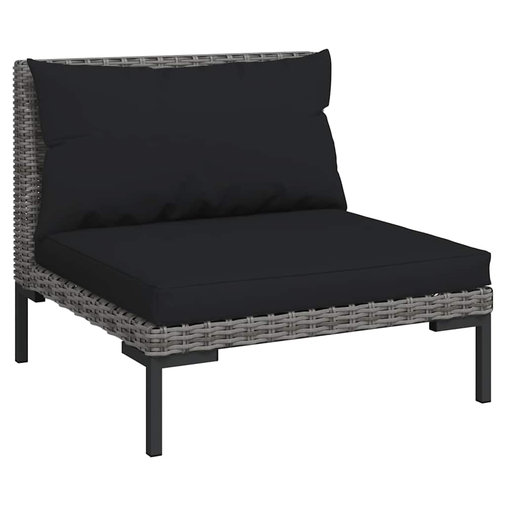 Salotto da Giardino 5 pz in Polyrattan Grigio Scuro
