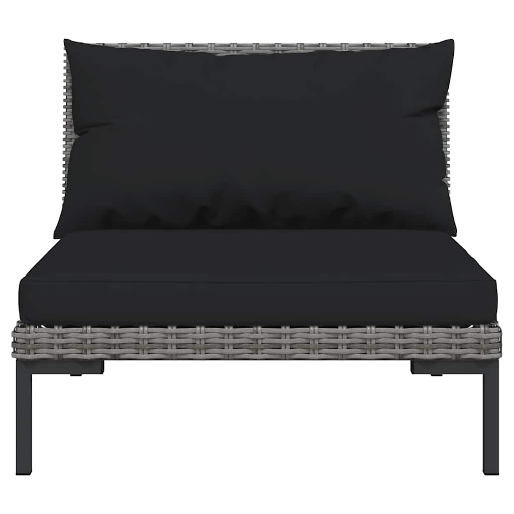 Salotto da Giardino 5 pz in Polyrattan Grigio Scuro