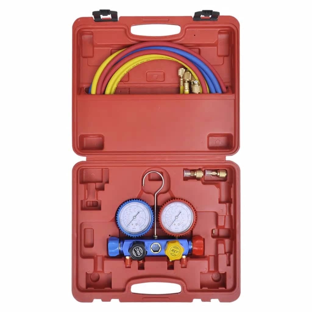 Kit Pompa di Aspirazione 100 L/min con Manometro a 4 Vie