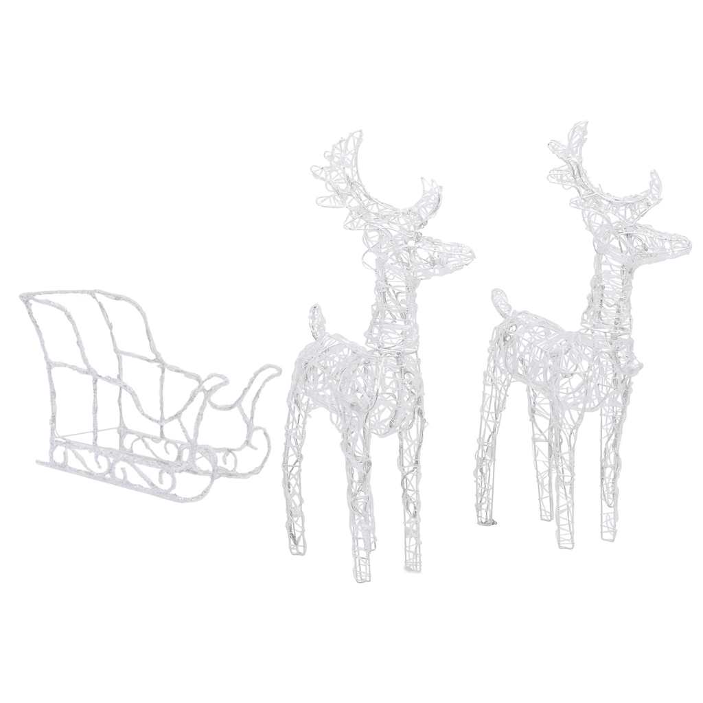 Decorazione Natalizia Renne e Slitta 320 LED Acrilico