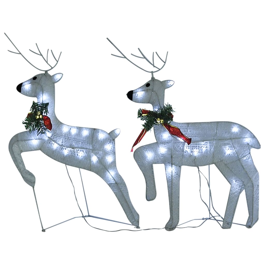 Renne e Slitta di Natale Decorazione Esterni 100 LED Bianco