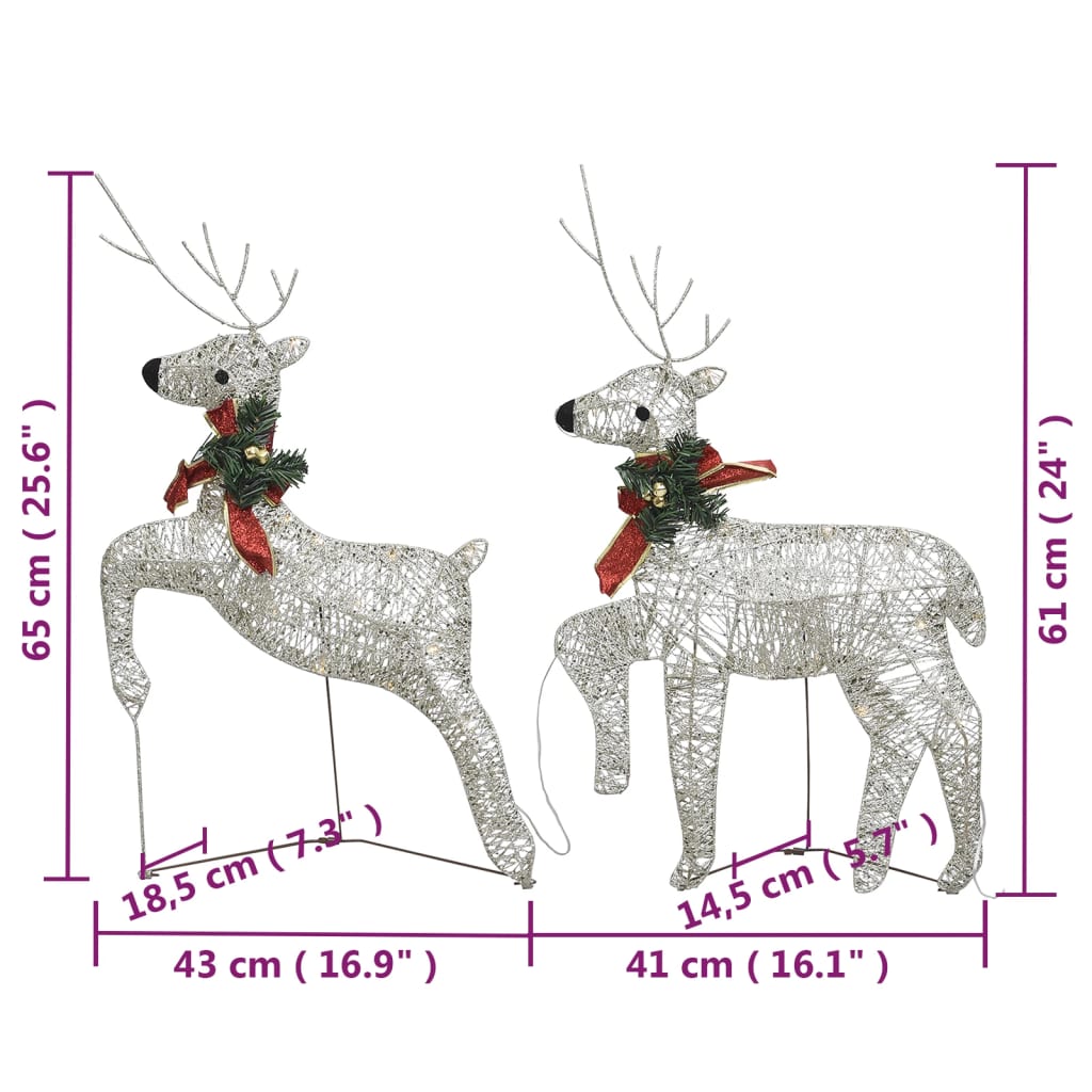 Renne e Slitta di Natale Decorazione Esterni 140 LED Oro