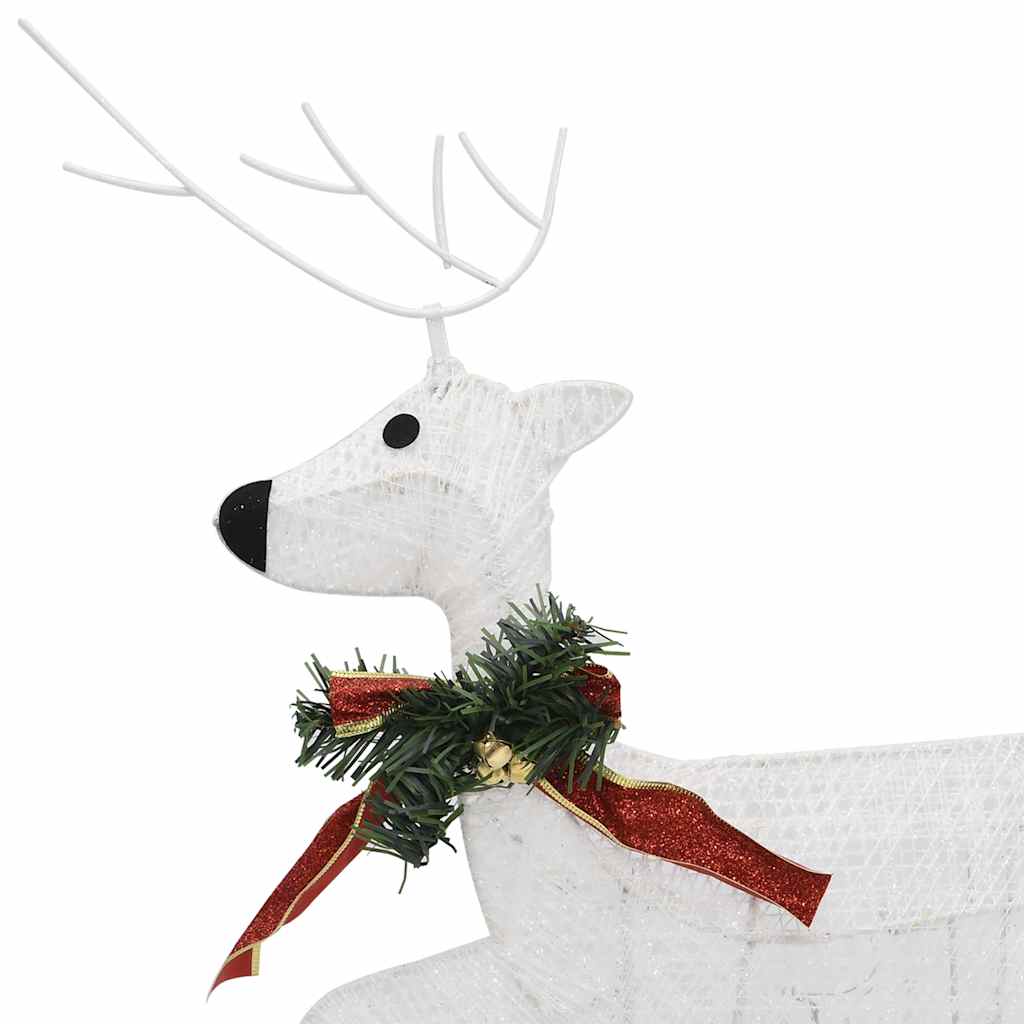 Renne e Slitta di Natale Decorazione Esterni 100 LED Bianco