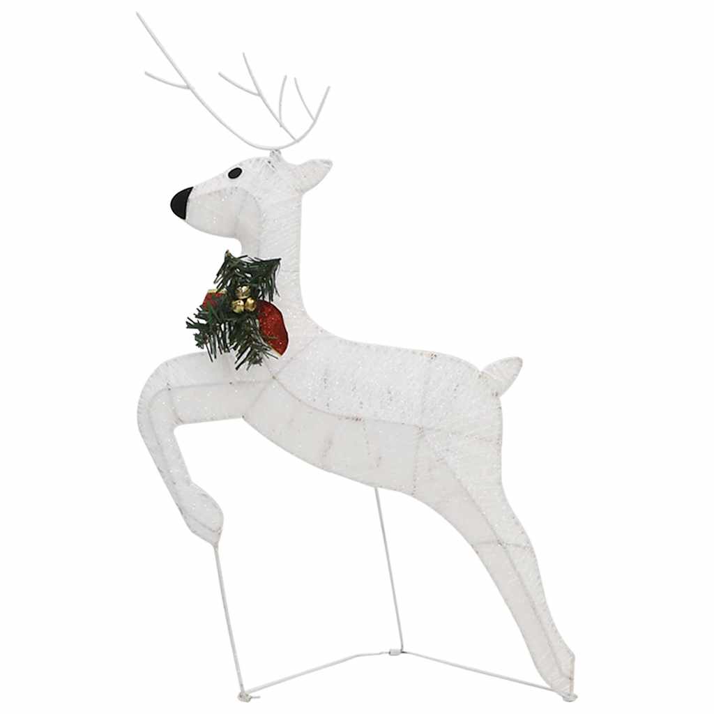 Renne e Slitta di Natale Decorazione Esterni 100 LED Bianco