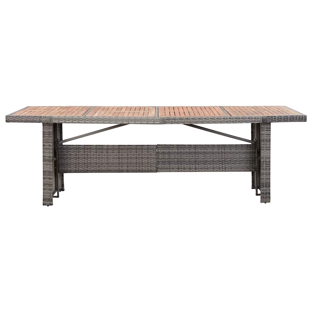 Tavolo da Giardino 240x90x74 cm in Polyrattan e Massello Acacia