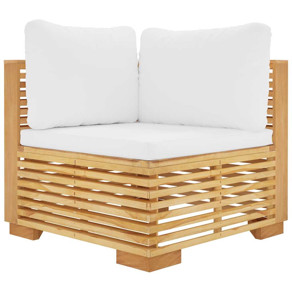 Set Divani da Giardino 3 pz con Cuscini Legno Massello di Teak",