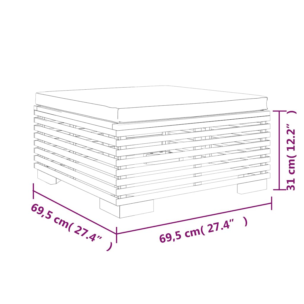 Set Divani da Giardino 3 pz con Cuscini Legno Massello di Teak",