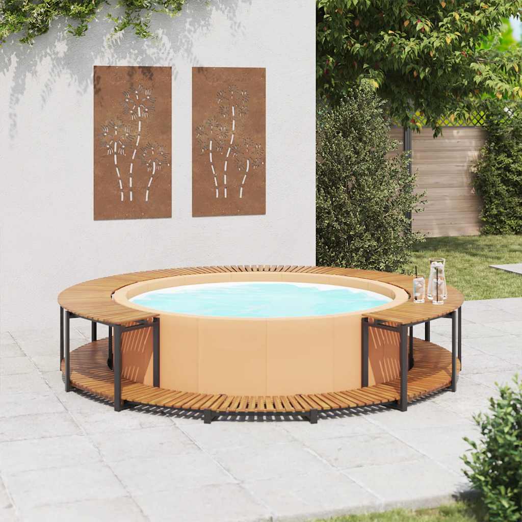 Bordo per Spa in Legno d'Acacia 273x53 cm