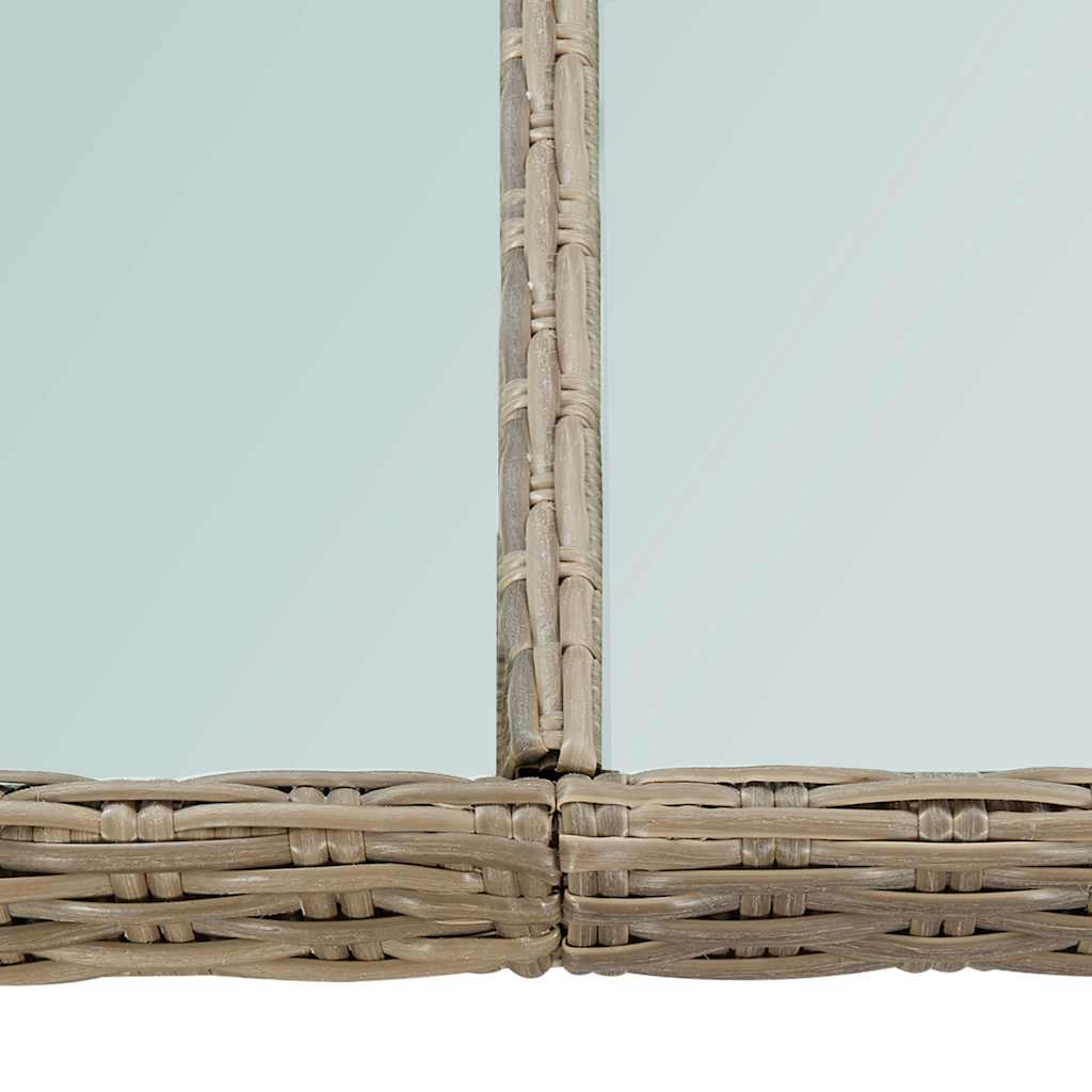 Tavolo da Giardino Marrone 200x100x74 cm in Vetro e Polyrattan