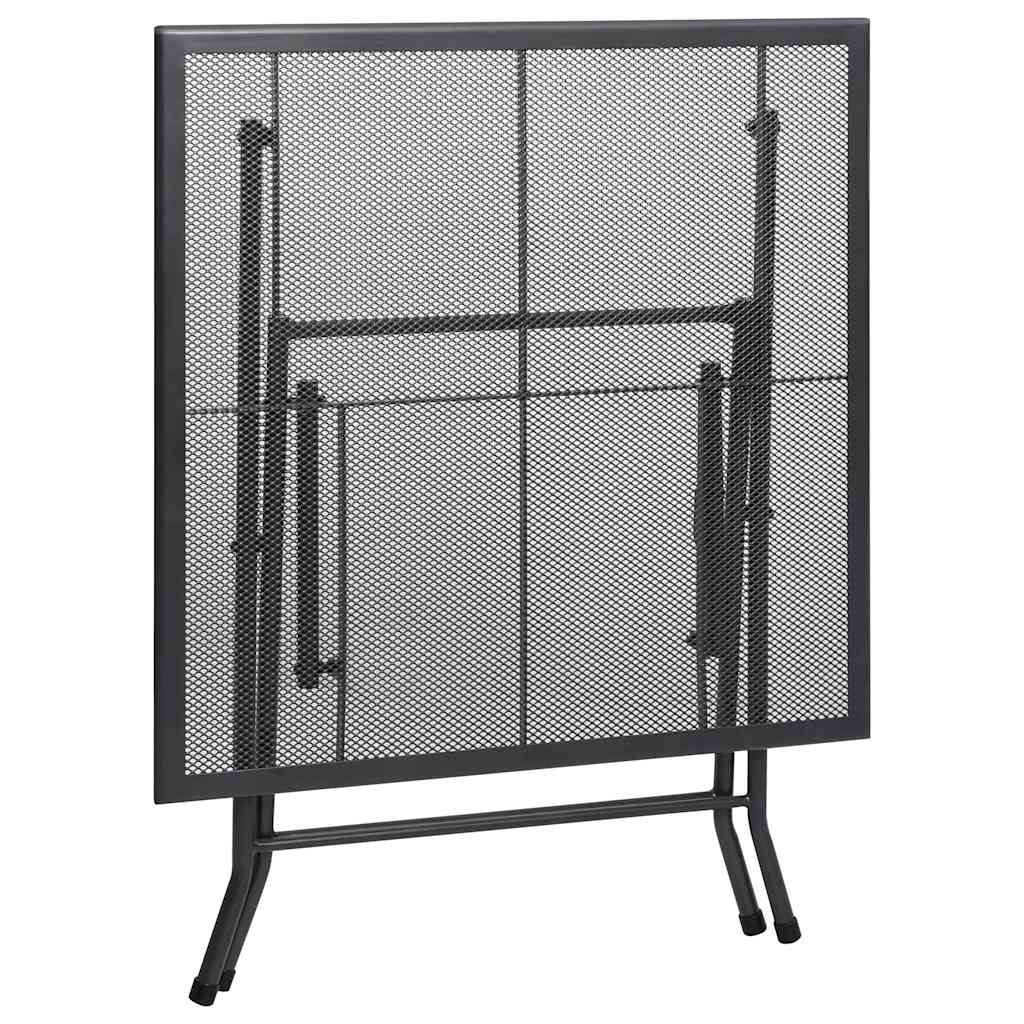 Tavolo Pieghevole a Rete 80x80x72 cm in Acciaio Antracite