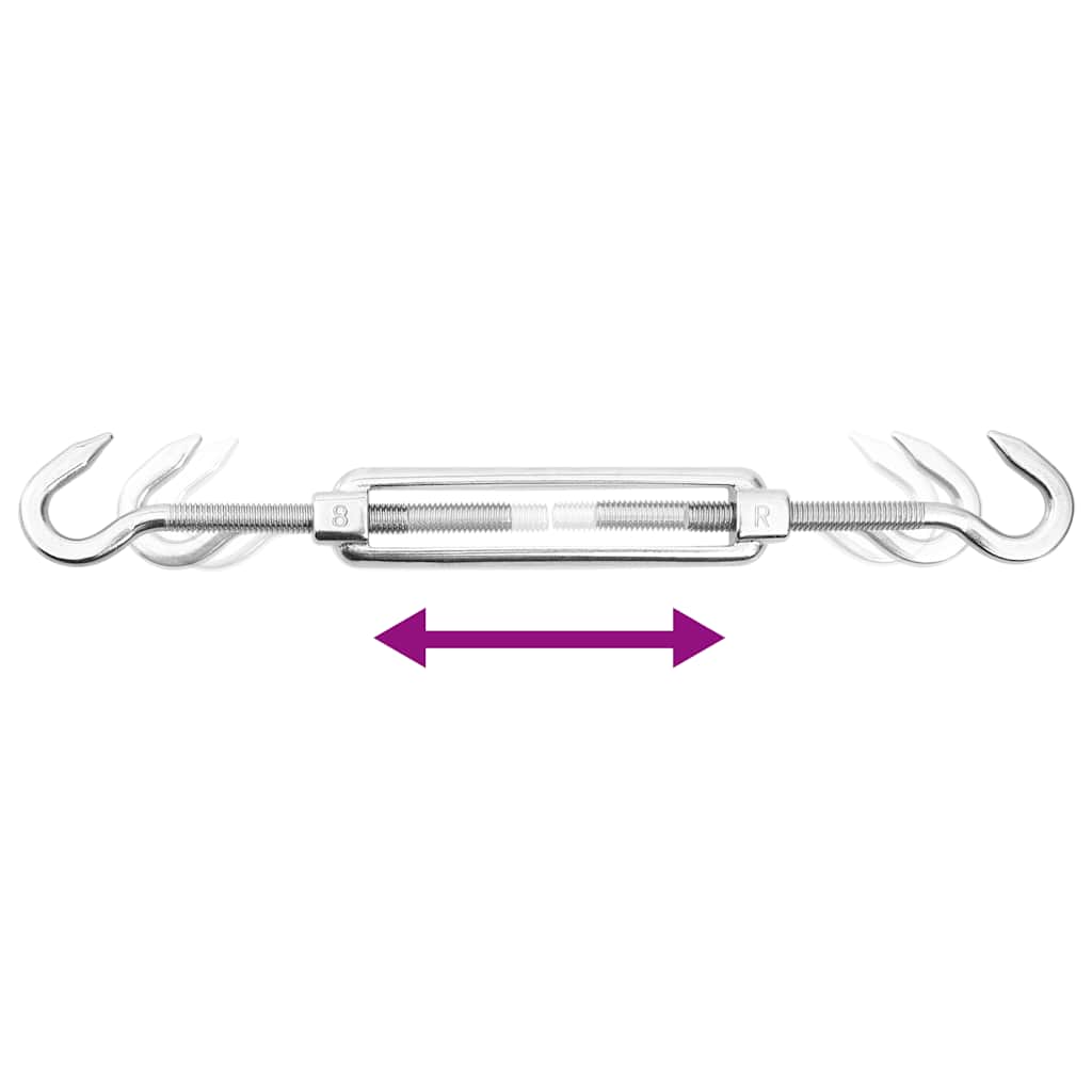 Set Accessori per Vela Parasole 8 pz in Acciaio Inossidabile