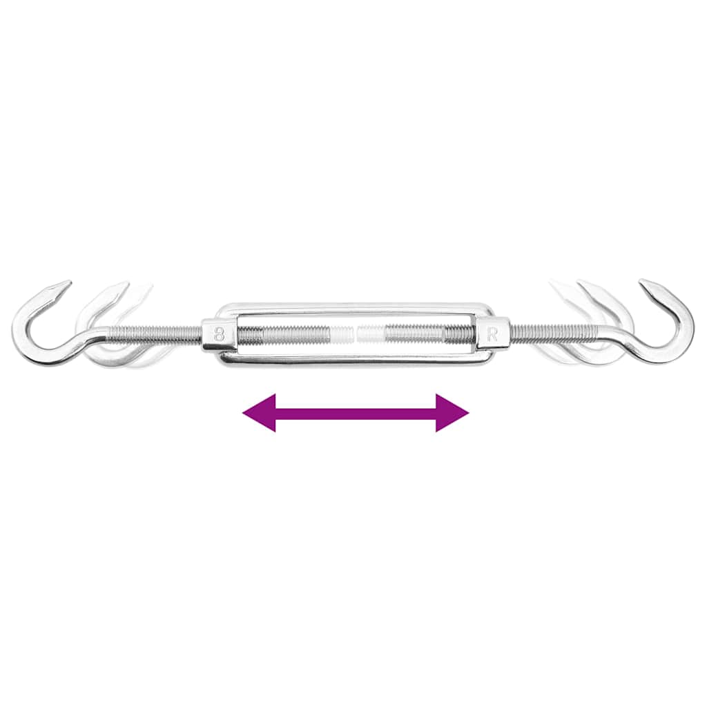 Set Accessori per Vela Parasole 9 pz in Acciaio Inossidabile