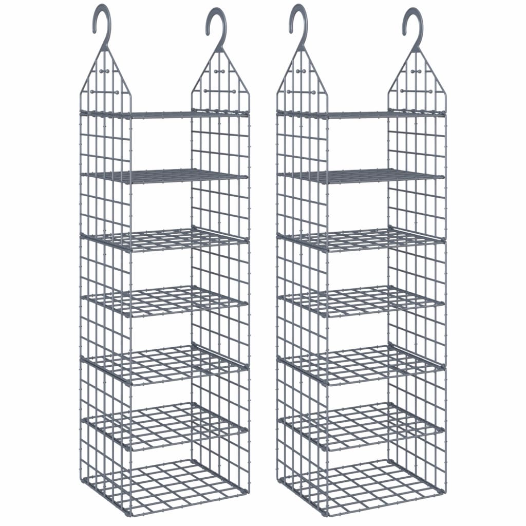 Organizer per Armadio da Appendere con 7 Ripiani 2 pz