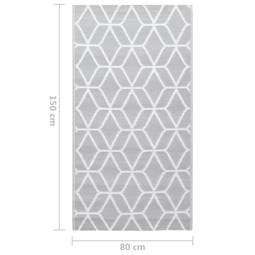Tappeto da Esterni ARAKIL Grigio 80x150 cm in PP