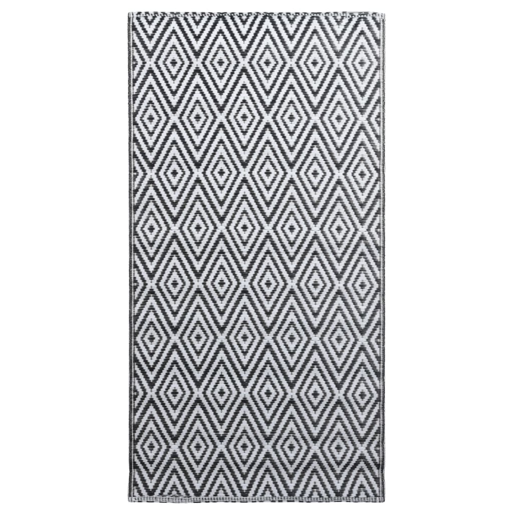 Tappeto da Esterni ARAKIL Bianco e Nero 120x180 cm in PP