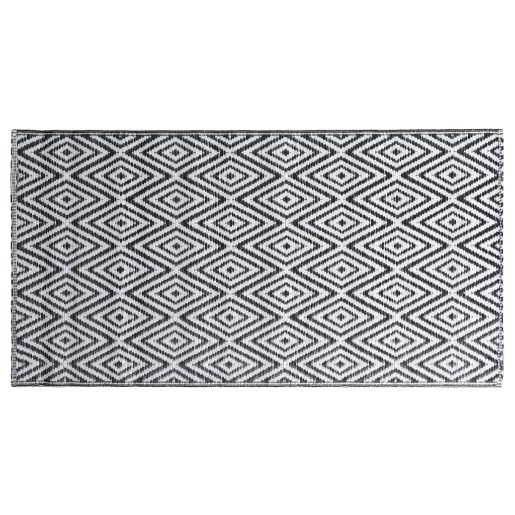 Tappeto da Esterni ARAKIL Bianco e Nero 120x180 cm in PP