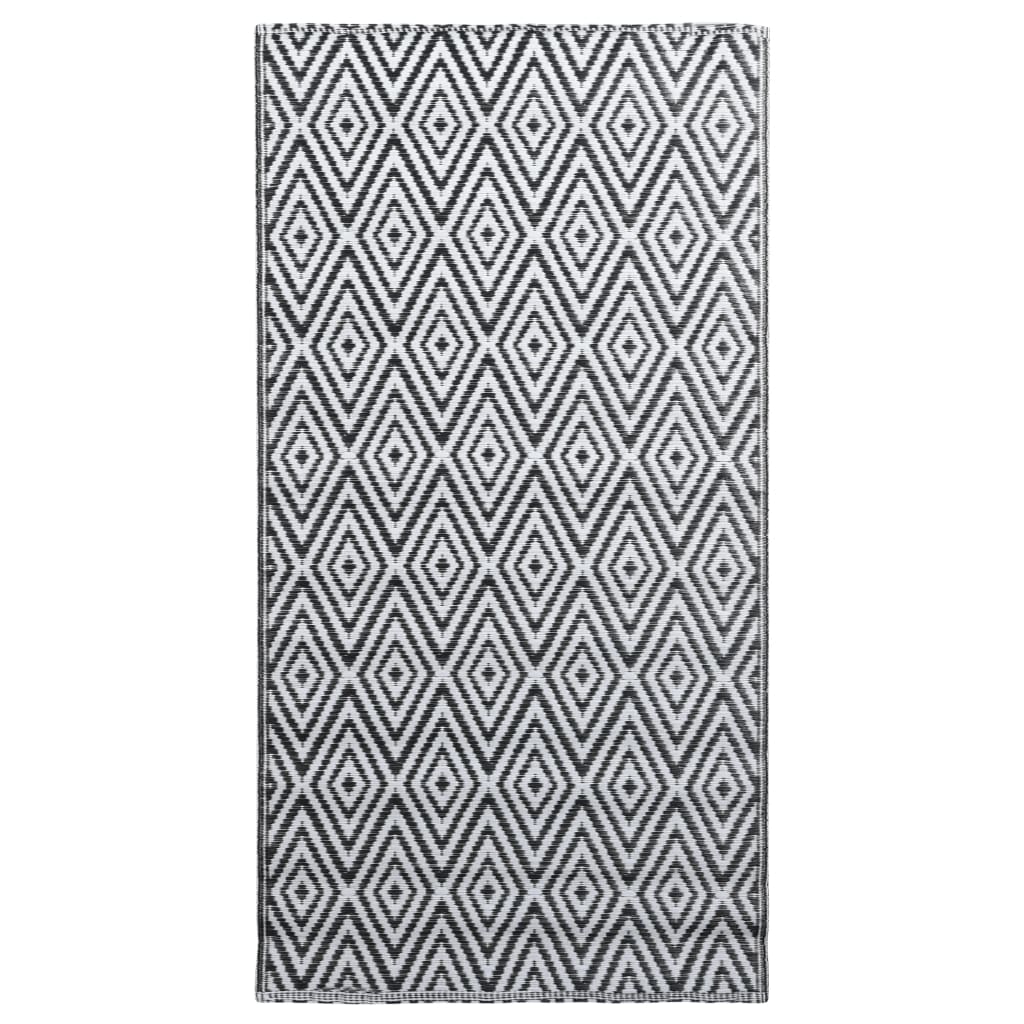 Tappeto da Esterni ARAKIL Bianco e Nero 160x230 cm in PP