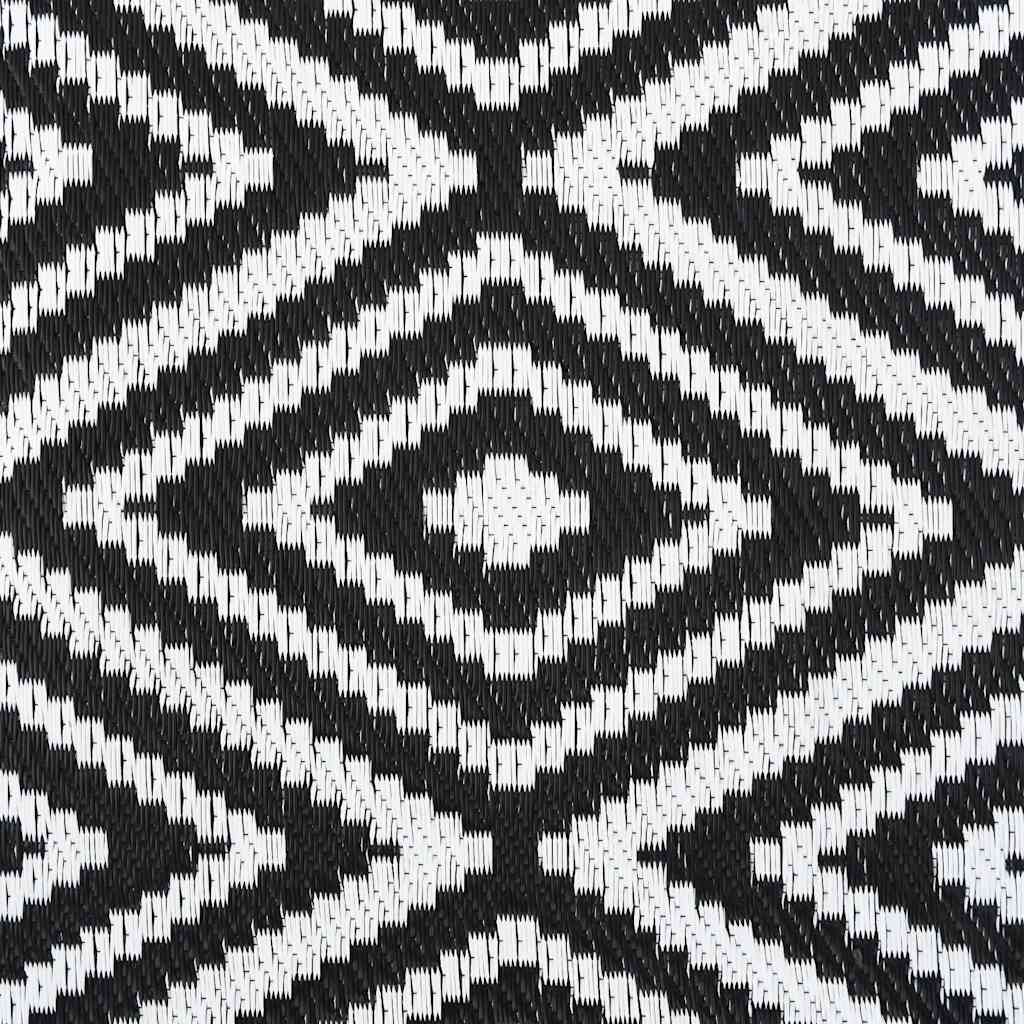Tappeto da Esterni ARAKIL Bianco e Nero 190x290 cm in PP