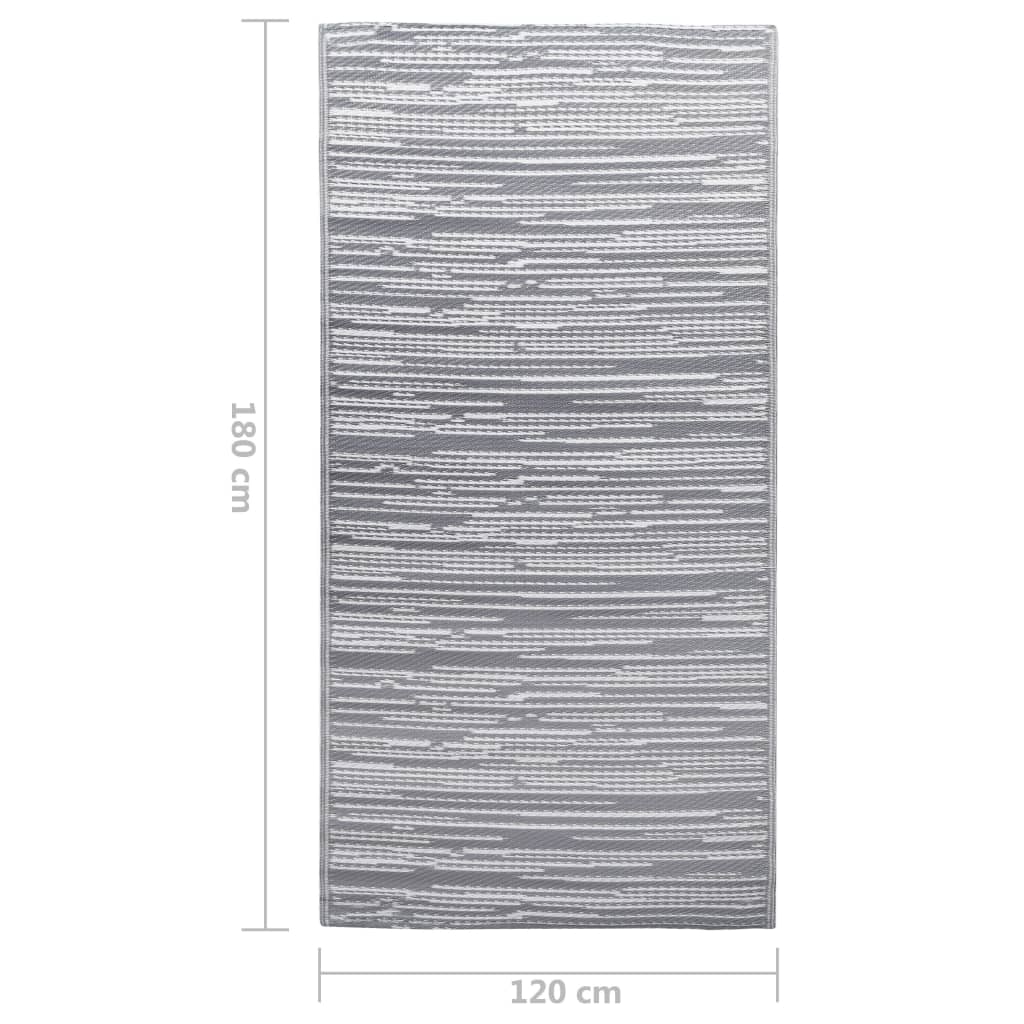 Tappeto da Esterni ARAKIL Grigio 120x180 cm in PP