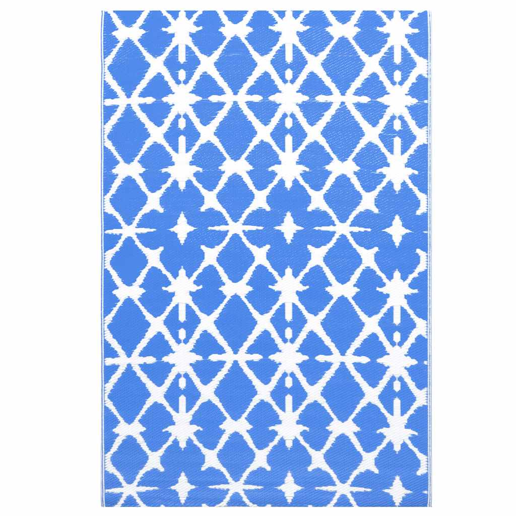 Tappeto da Esterni ARAKIL Blu e Bianco 190x290 cm in PP