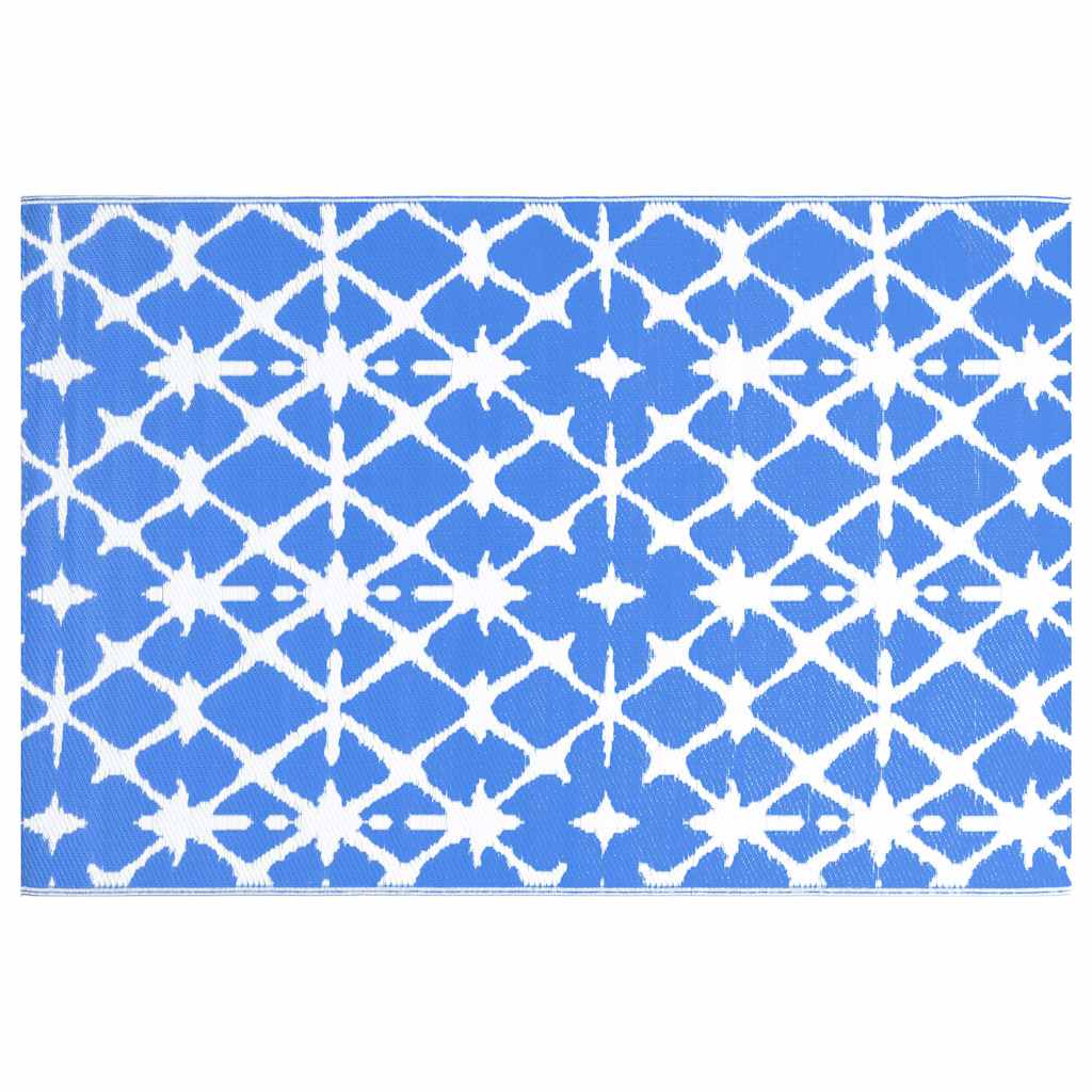 Tappeto da Esterni ARAKIL Blu e Bianco 190x290 cm in PP