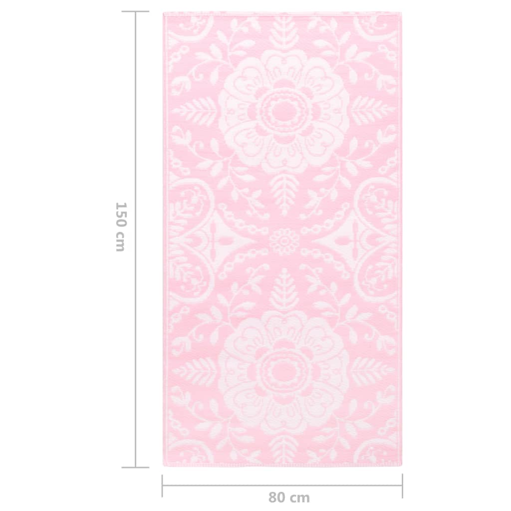 Tappeto da Esterni ARAKIL Rosa 80x150 cm in PP
