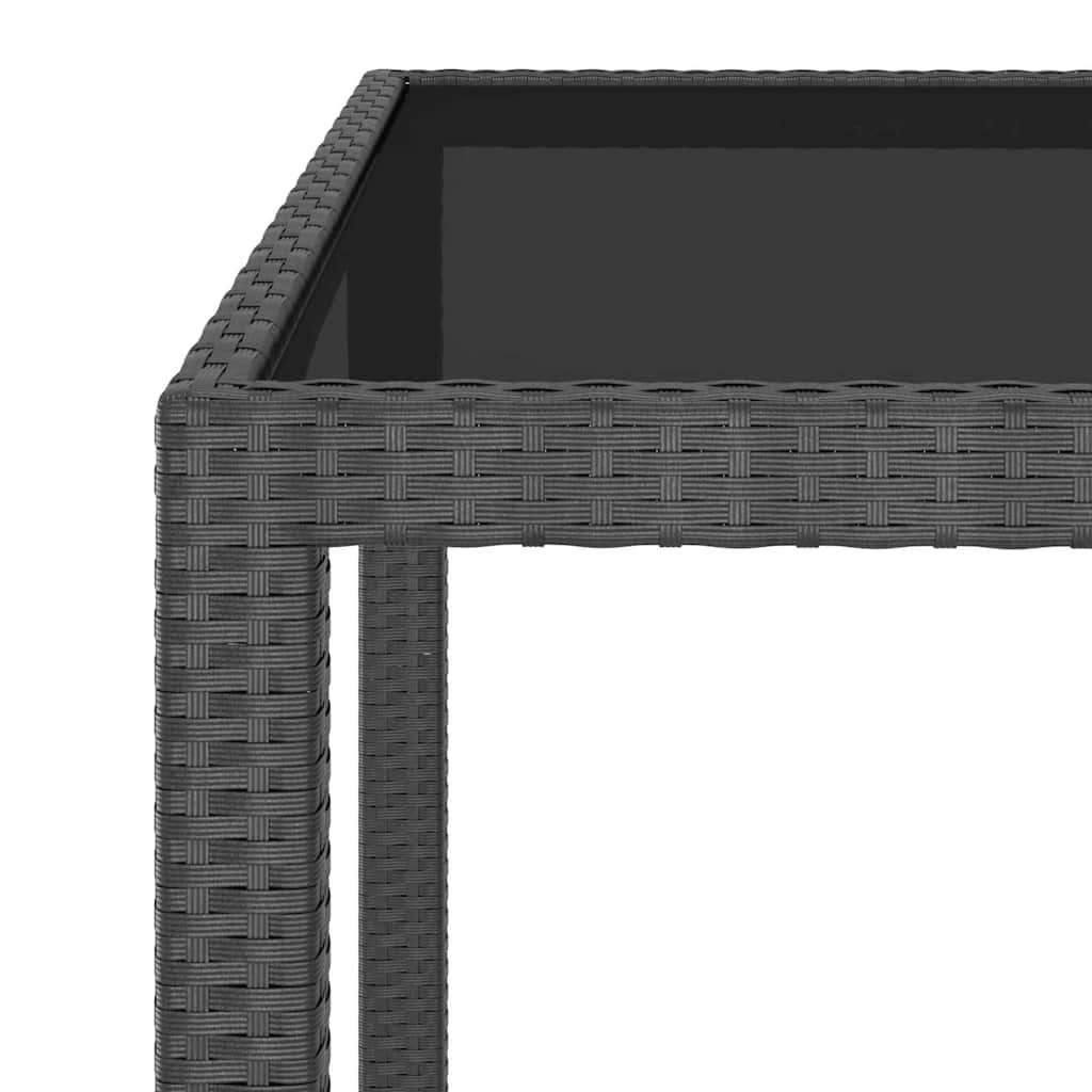 Tavolo da Giardino Nero 90x90x75 cm in Polyrattan