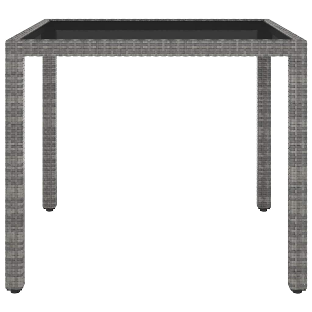 Tavolo da Giardino Grigio 90x90x75 cm in Polyrattan