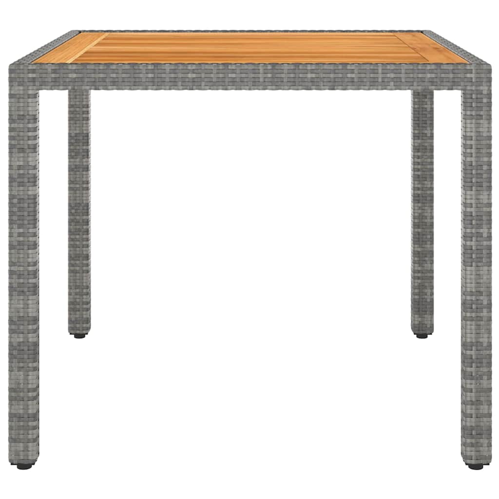 Tavolo da Giardino Grigio 90x90x75 cm in Polyrattan