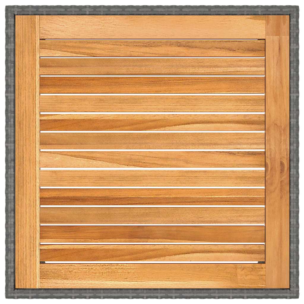 Tavolo da Giardino Grigio 90x90x75 cm in Polyrattan