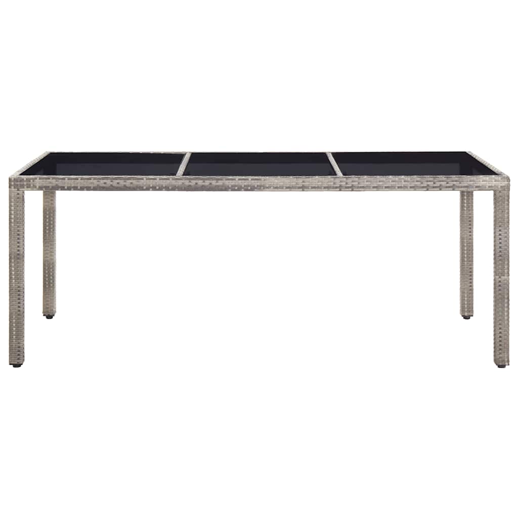 Tavolo da Giardino Grigio 190x90x75 cm in Polyrattan