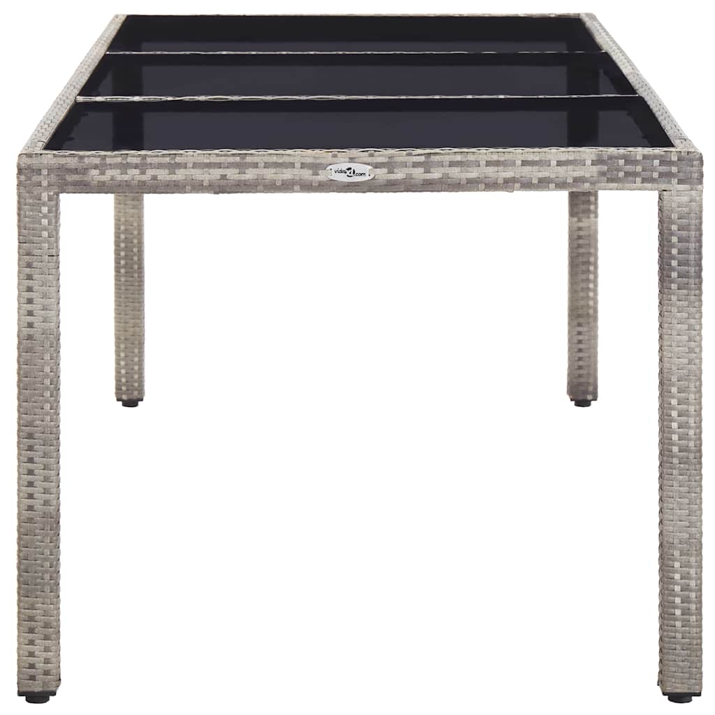 Tavolo da Giardino Grigio 190x90x75 cm in Polyrattan