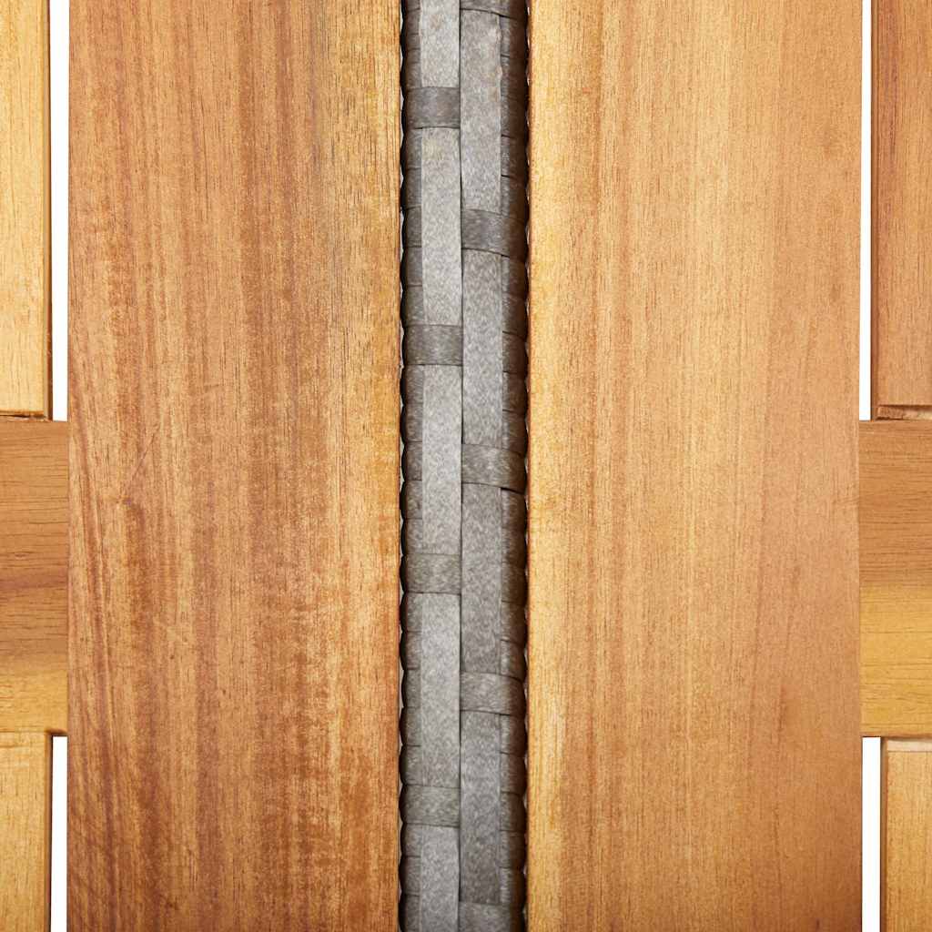 Tavolo Giardino Grigio 190x90x75cm Polyrattan Legno di Acacia