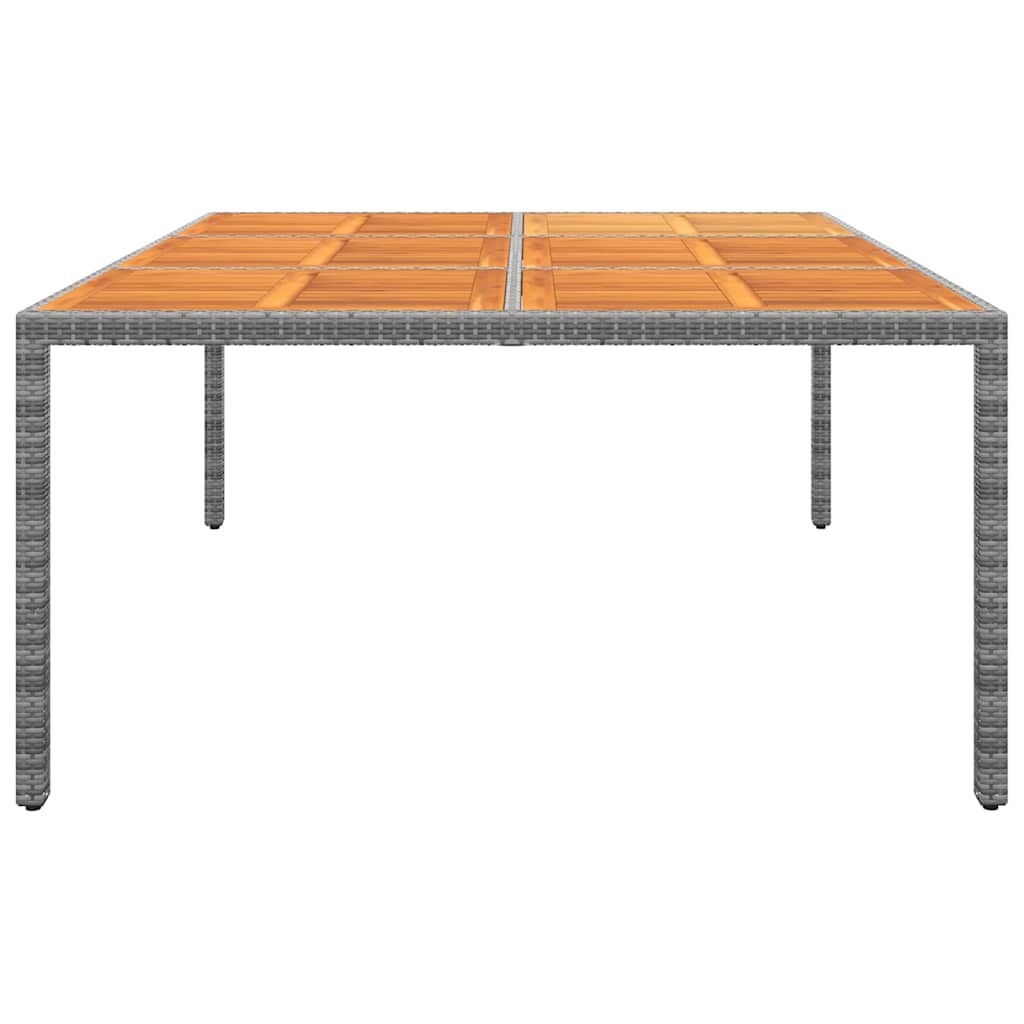 Tavolo Giardino 200x150x75 cm Massello Acacia Polyrattan Grigio