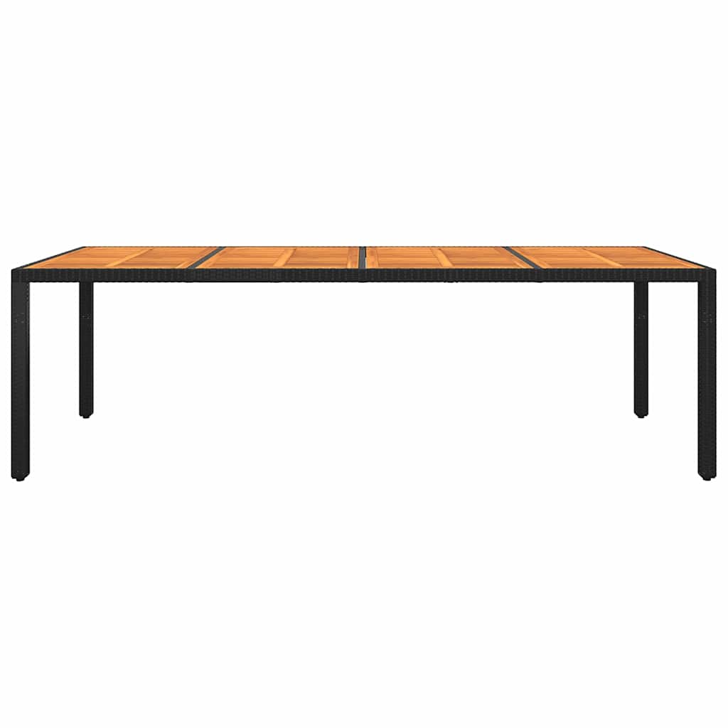Tavolo Giardino 250x100x75 cm Massello Acacia e Polyrattan Nero