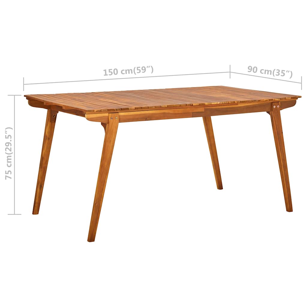Tavolo da Giardino 150x90x75 cm in Massello di Acacia