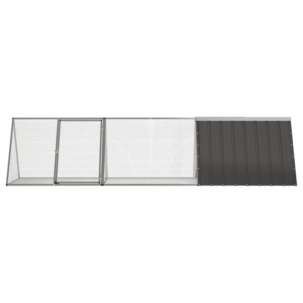 Gabbia per conigli antracite 302,5x80,5x71 cm in acciaio zincato