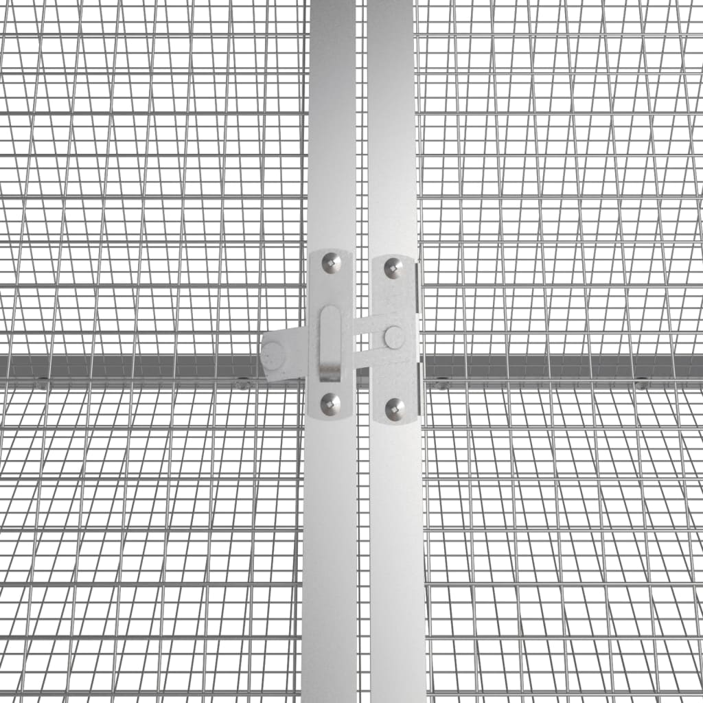 Gabbia per conigli antracite 302,5x80,5x71 cm in acciaio zincato