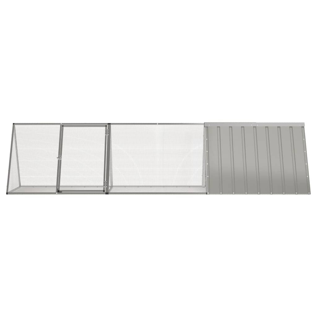 Gabbia per conigli grigia 302,5x80,5x71 cm in acciaio zincato