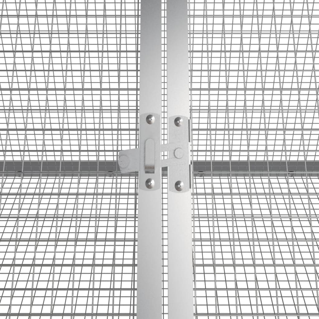 Gabbia per Conigli grigio 403,5x80,5x71 cm Acciaio Zincato