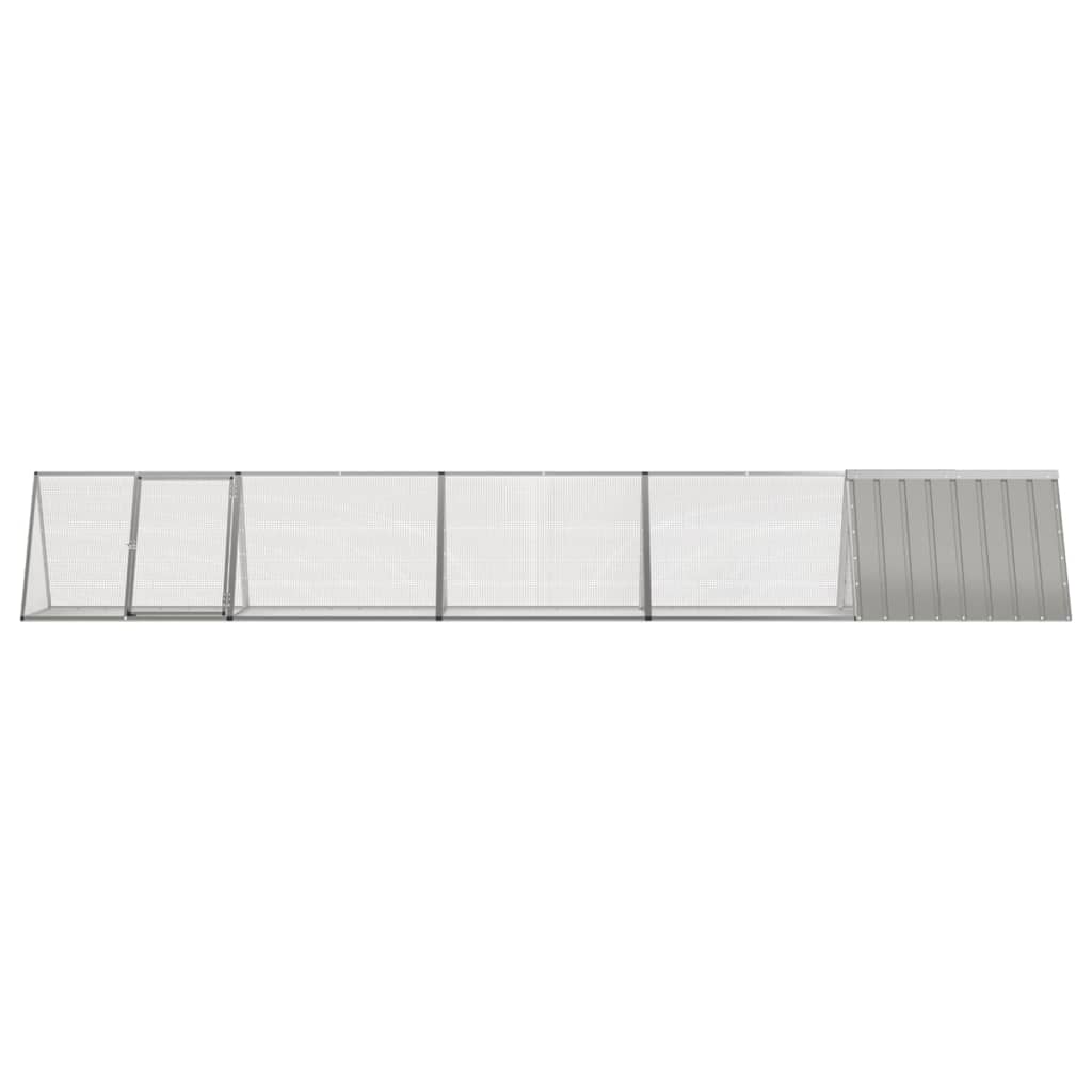 Gabbia per Conigli grigio 504,5x80,5x71 cm Acciaio Zincato