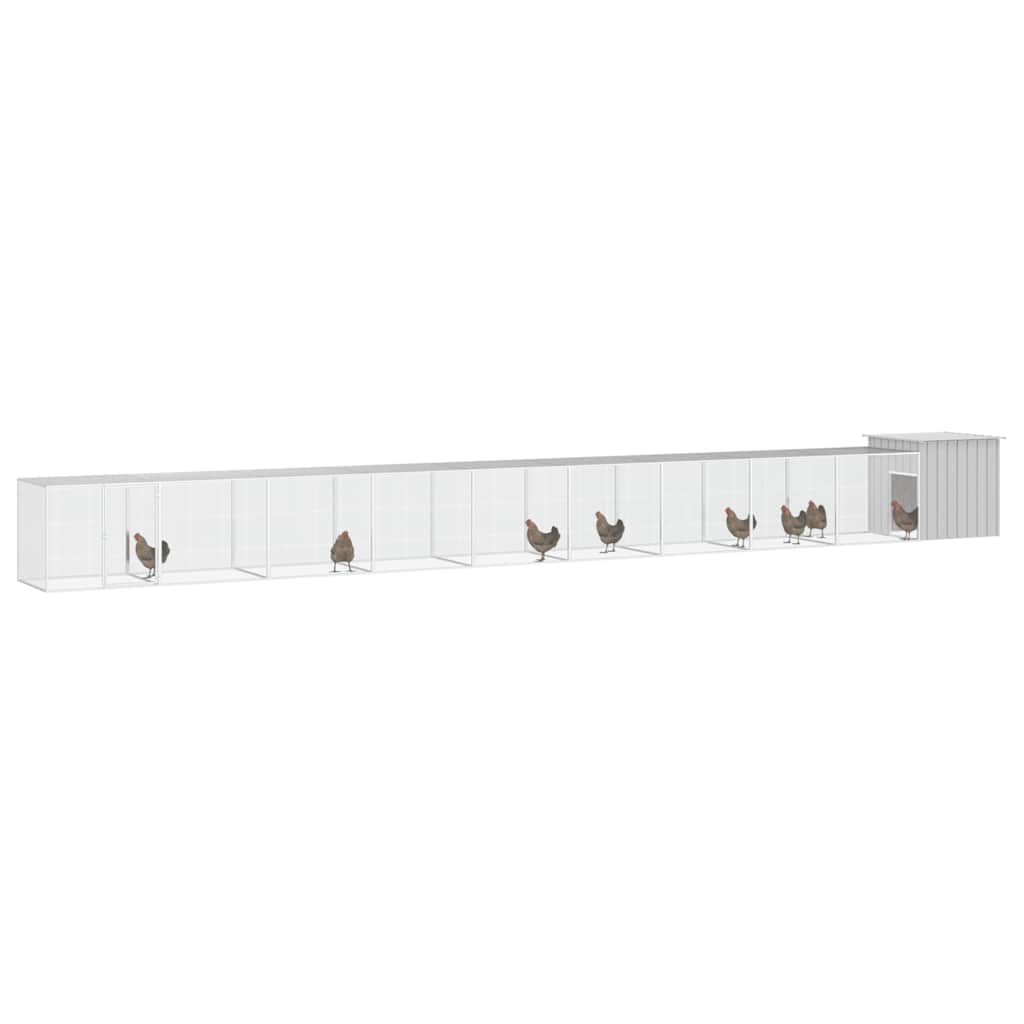Gabbia per Polli Grigia 1000x91x100 cm Acciaio Zincato