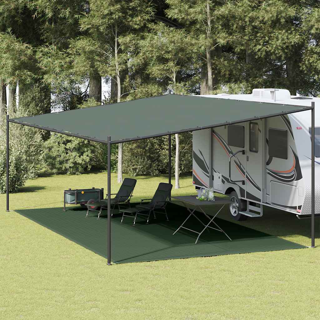 Tappeto da Tenda 400x700 cm Verde Scuro in HDPE