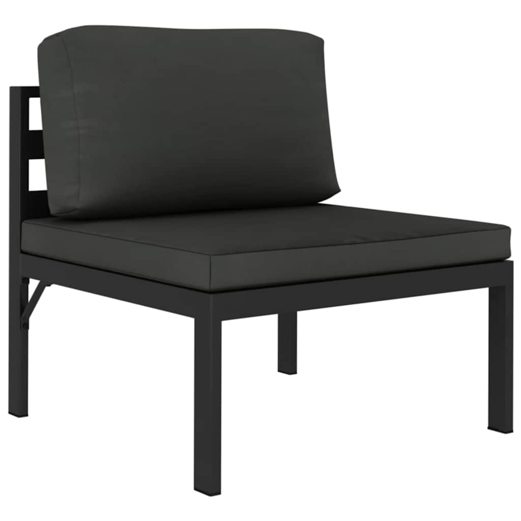 Salotto da Giardino 3 pz in Alluminio Antracite con Cuscini