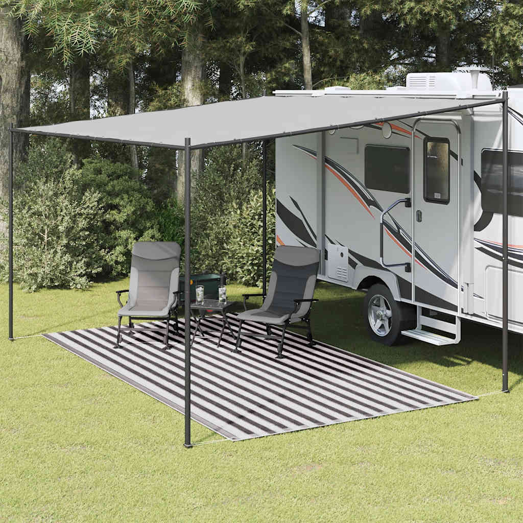 Tappeto da Tenda 200x400 cm Antracite e Bianco