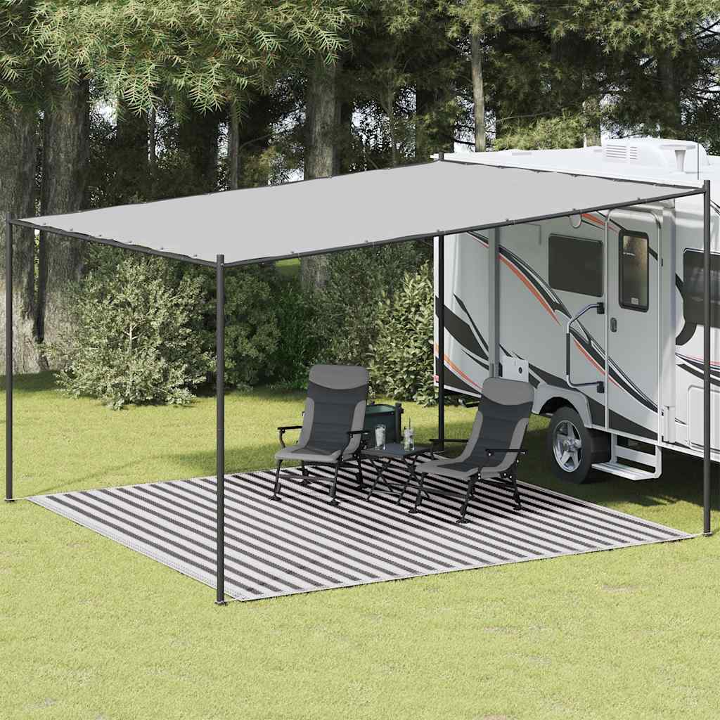 Tappeto da Tenda Antracite e Bianco 400x400 cm HDPE