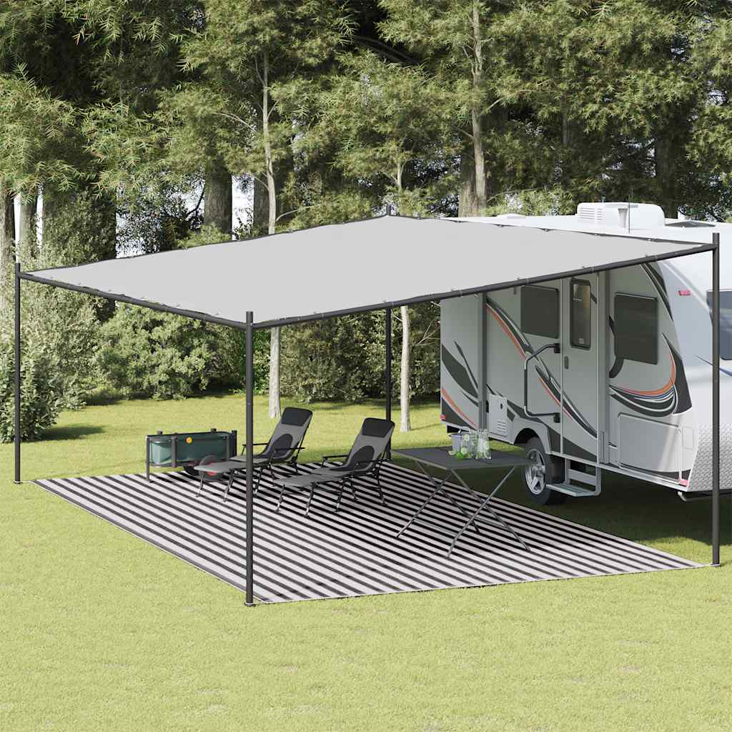 Tappeto da Tenda Antracite e Bianco 400x800 cm HDPE