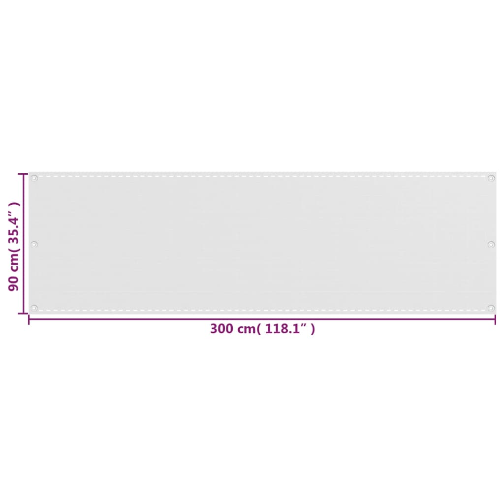 Paravento da Balcone Bianco 90x300 cm in HDPE