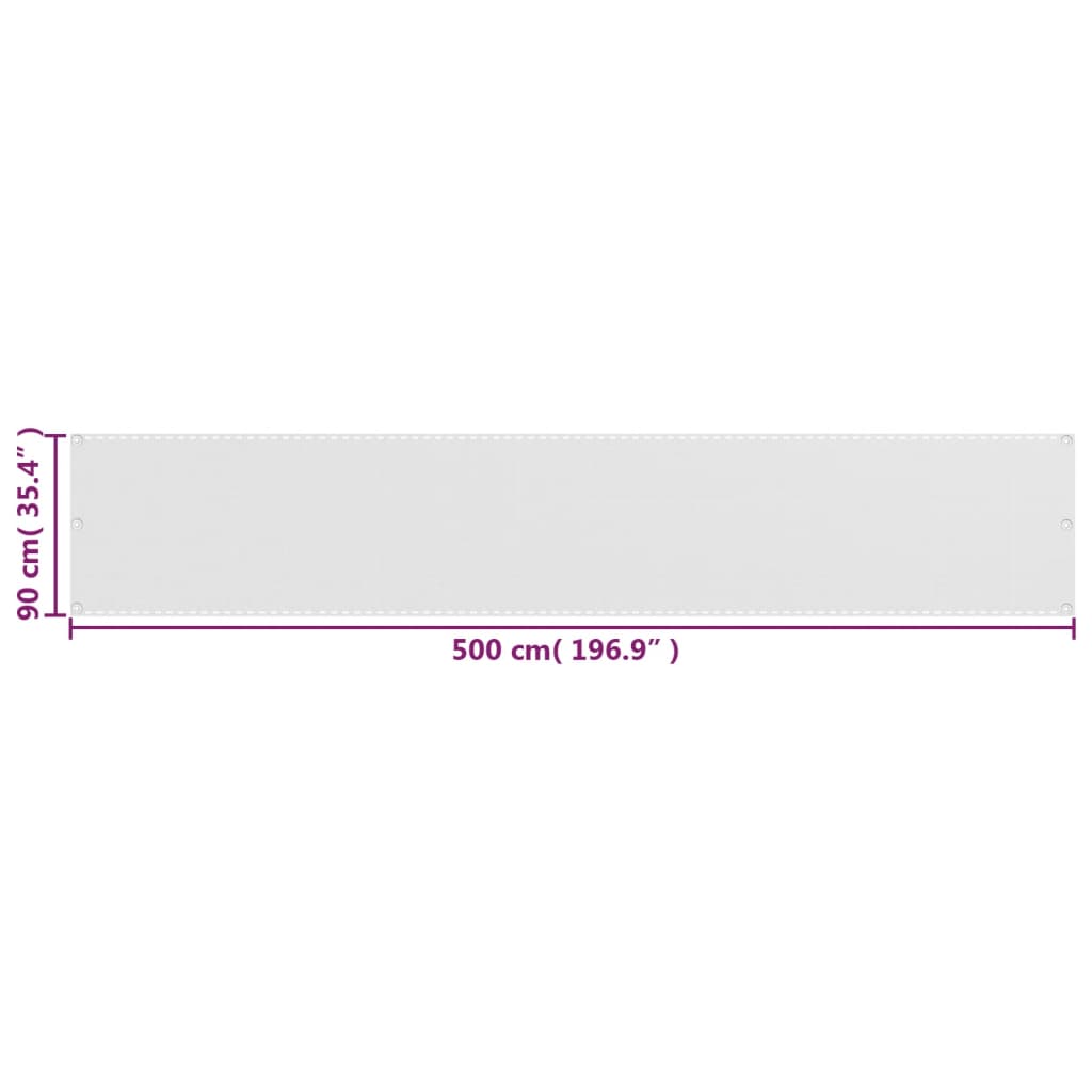 Paravento da Balcone Bianco 90x500 cm in HDPE