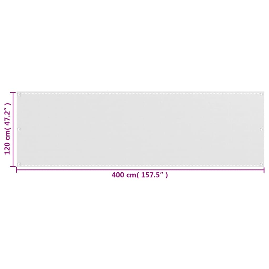 Paravento da Balcone Bianco 120x400 cm in HDPE